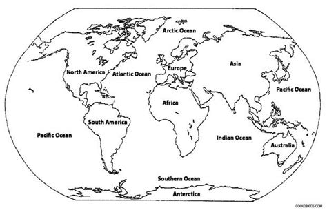printable world map coloring page  kids coolbkids world map