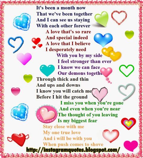 happy  month anniversary poems   cute instagram quotes