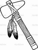 Tomahawk Native American Indian Feathers Coloring Drawing Clipart Pages Feather Template Illustration Clip Vector Stock Indians Cherokee Head Templates Girl sketch template