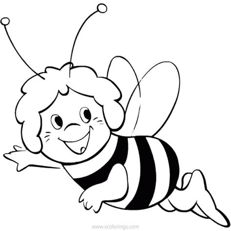 maya  bee smiling coloring pages xcoloringscom