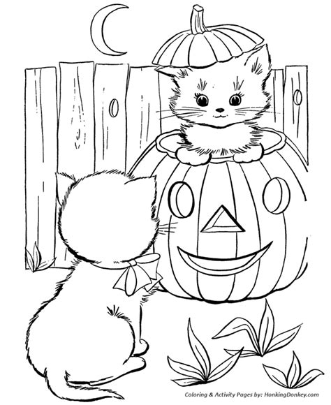 halloween party coloring pages halloween party kittens honkingdonkey