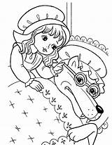 Hood Riding Red Little Coloring Pages Kids Color Print sketch template