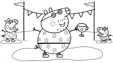 peppa pig coloring page   pigs   flag   background