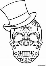 Skull Coloring Calavera Hat Pages Sugar Top Printable Colorir Mexicana Para Caveira Info Print Desenho Escolha Pasta Color sketch template