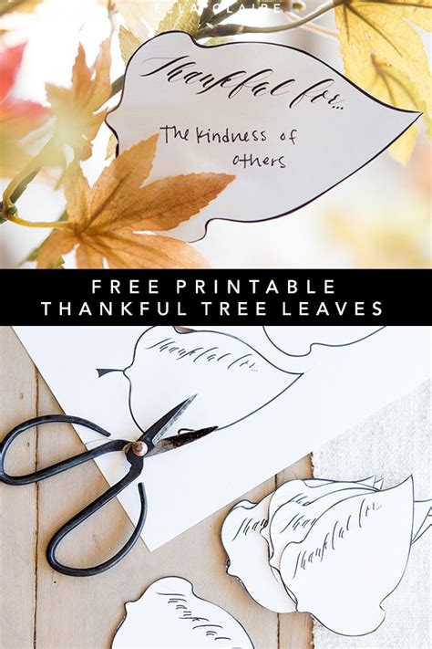 thankful tree leaves printable ella claire