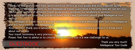 Guest Book Madagascar Tour Guide