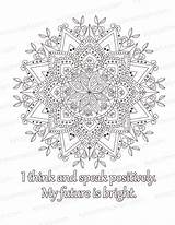 Colouring Mindfulness Affirmations Adults Kids Shop sketch template