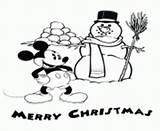 Coloring Disney Pages Snowman Mickey Printable Print sketch template