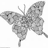 Zentangle Coloringbook Coloringpages Mariposa Papillons Tiere Tsgos Cos Zendala Getcoloringpages sketch template