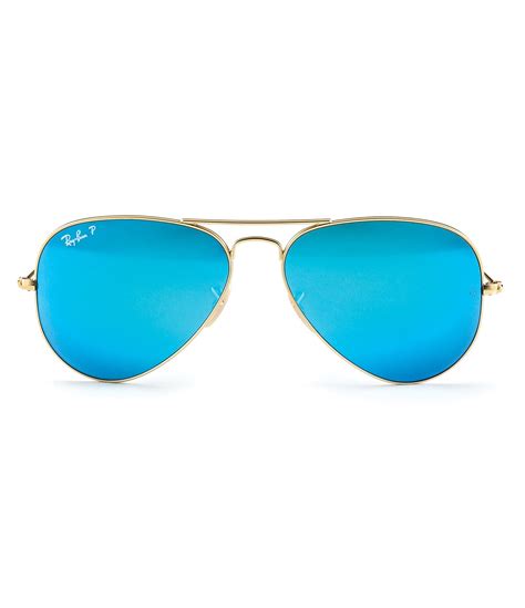 ray ban polarized mirror aviator sunglasses dillard s blue aviator