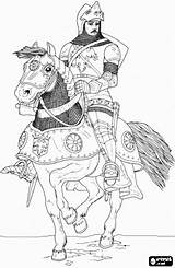 Coloring Pages Horse Knight Armor Riding Colouring Kids Oncoloring Sheets Adult Printable sketch template
