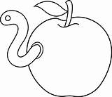 Apple Worm Outline Clipart Clip Coloring Cartoon Apples Logo Transparent Book Cliparts Lineart Drawing Library Colorable Sweetclipart Cute Attribution Forget sketch template