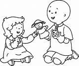 Caillou Coloring Rosie Play Pages Wecoloringpage Boys Boy Nice sketch template