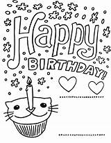 Birthday Coloring Happy Pages sketch template