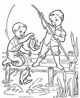 Coloring Pages Fishing Boy Comments sketch template