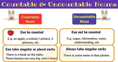 countable  uncountable nouns  rules examples esl riset