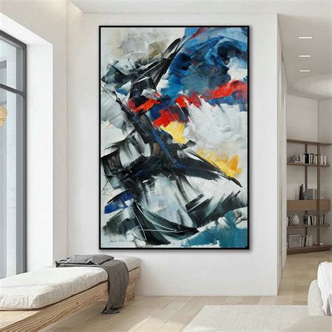 beautiful bright color modern abstract wall art decor extra large colorful contemporary brush