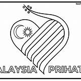 Malay 63rd Colouring Independence sketch template