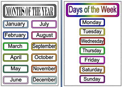 months   year printables  home printable months