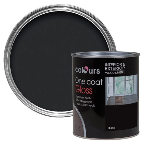 colours  coat black gloss wood metal paint