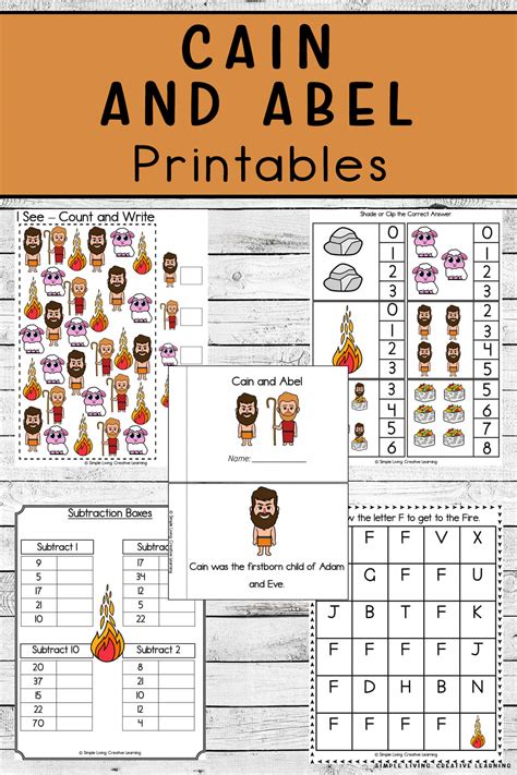 cain  abel printable pages  homeschool deals