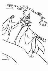 Coloring Maleficent Pages Attack Magic sketch template