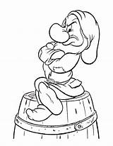 Disney Desene Colorat Personaje Sleepy Animate Coloringhome Cu Grumpy Seven Dwarfs sketch template
