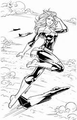 Marvel Carol Danvers Colored sketch template