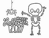Halloween Happy Party Coloring Coloringcrew sketch template