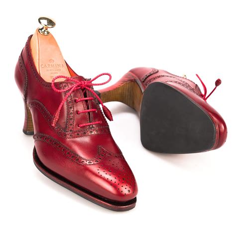 high heel oxford shoes  red vitello