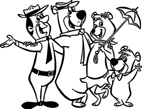 awesome yogi bear family coloring page family coloring pages