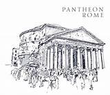 Pantheon Illustrativo Illustrazioni sketch template