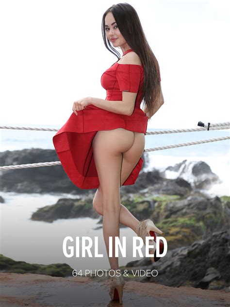 li moon hot asian posing in a sexy red dress greatnass