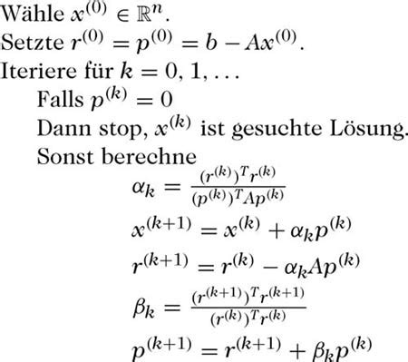 konjugiertes gradientenverfahren lexikon der mathematik