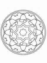 Mandala Christmas Bell Coloring Pages Color sketch template