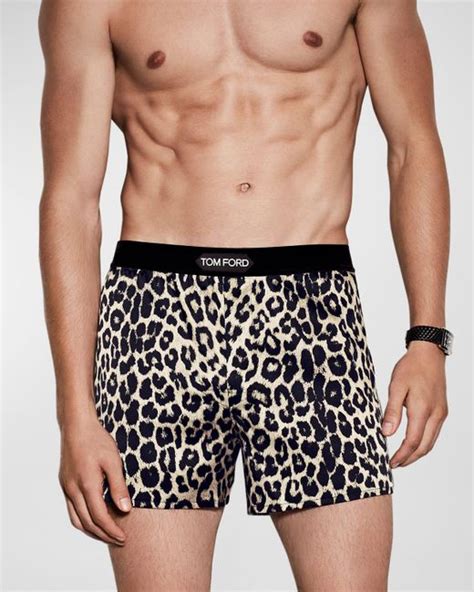 Tom Ford Silk Leopard Print Boxer Shorts In Black For Men Lyst