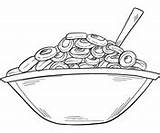 Cereal Bowl Coloring sketch template