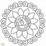 Rangoli Coloring Diwali Pages Drawing Printable Designs Getdrawings Drawings Getcolorings Print Color sketch template