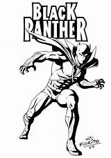 Coloring Avengers Wakanda Panthère Blackpanther Chadwick Boseman Sketch sketch template