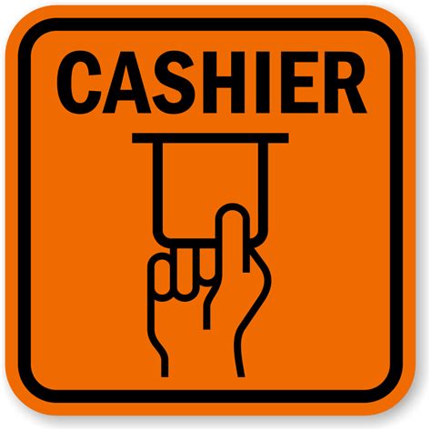 cashier sign atm banking sign fast shipping sku