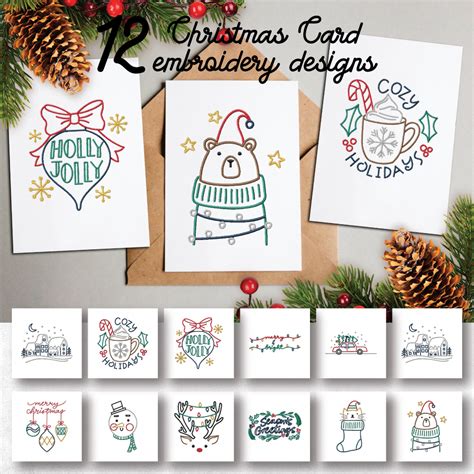 christmas card embroidery design pack embroidery super deal