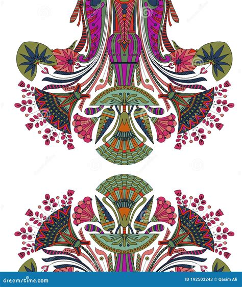 Digital Textile Design Flowers And Leaves Pattern For Digital Fabric