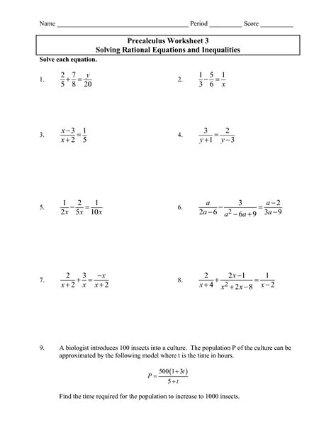 linear equations worksheets grade