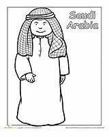Coloring Saudi Arabia Multicultural Pages Traditional Kids Clothing Colouring Welt Sheets Children National Around Education Crafts Color Worksheet Detailed Uae sketch template