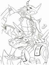 Wargreymon Metalgarurumon Digimon sketch template