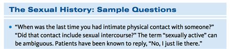 sexual history asking the right questions medicalschool