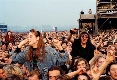 soviet rock fans attend  concert  moscow  september