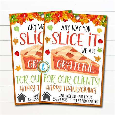 thanksgiving pie pop  tags fall real estate referral tidylady