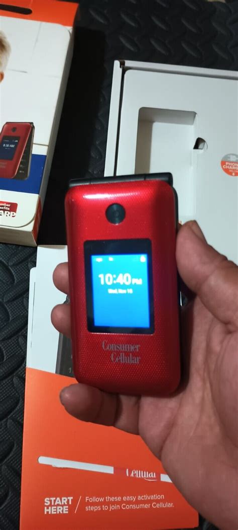 Consumer Cellular Z2335cc 2 8 Display Link Ii Classic Flip Phone Red
