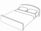 Bed Coloring Pages Printable Objects Drawing sketch template